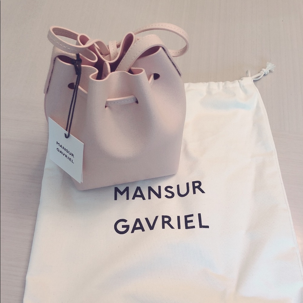 Mansur Gavriel Saffiano mini mini bucket bag